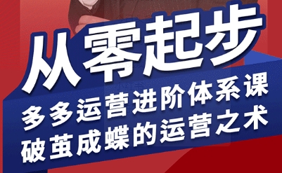 拼多多运营进阶系统课,从零起步,多多运营进阶体系课,破茧成蝶的运营之术-K6源码网