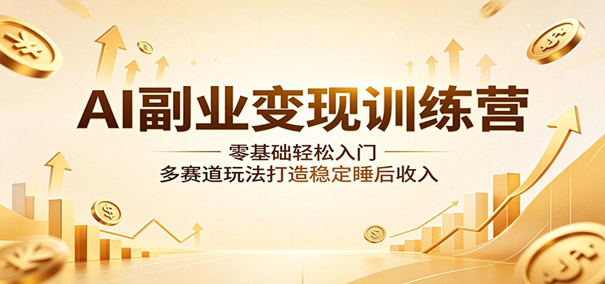 AI副业变现训练营：零基础轻松入门，多赛道玩法打造稳定睡后收入-K6源码网