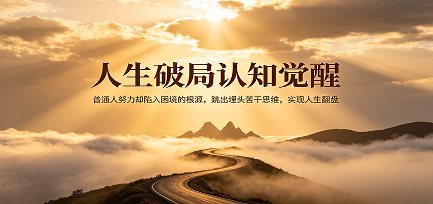 人生破局认知觉醒，普通人努力却陷入困境的根源，跳出埋头苦干思维，实现人生翻盘-K6源码网