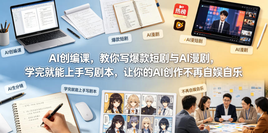 AI创编课，教你写爆款短剧与AI漫剧，学完就能上手写剧本，让你的AI创作不再自娱自乐-K6源码网