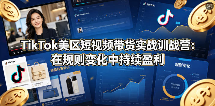 TikTok美区短视频带货实战训战营：在规则变化中持续盈利-K6源码网