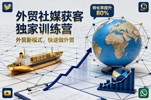 外贸社媒获客独家训练营,外贸新模式,快速做外贸-K6源码网