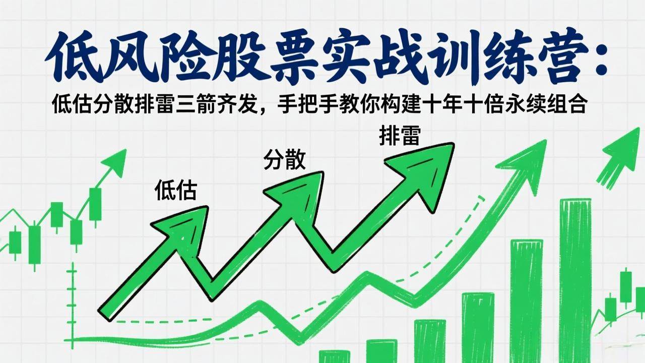 （17487期）低风险股票实战训练营：低估分散排雷三箭齐发，手把手教你构建十年十倍永续组合-K6源码网