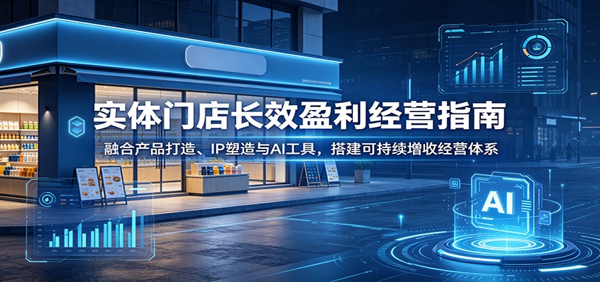 实体门店长效盈利经营指南:融合产品打造、IP塑造与AI工具,搭建可持续增收经营体系-K6源码网