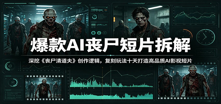 爆款AI丧尸短片拆解：深挖《丧尸清道夫》创作逻辑，复刻玩法快速打造高品质AI影视短片-K6源码网