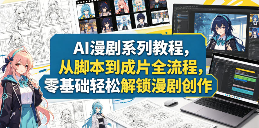AI漫剧系列教程，从脚本到成片全流程，零基础轻松解锁漫剧创作-K6源码网