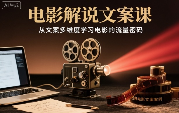 电影解说文案课,从文案多维度学习电影的流量密码-K6源码网
