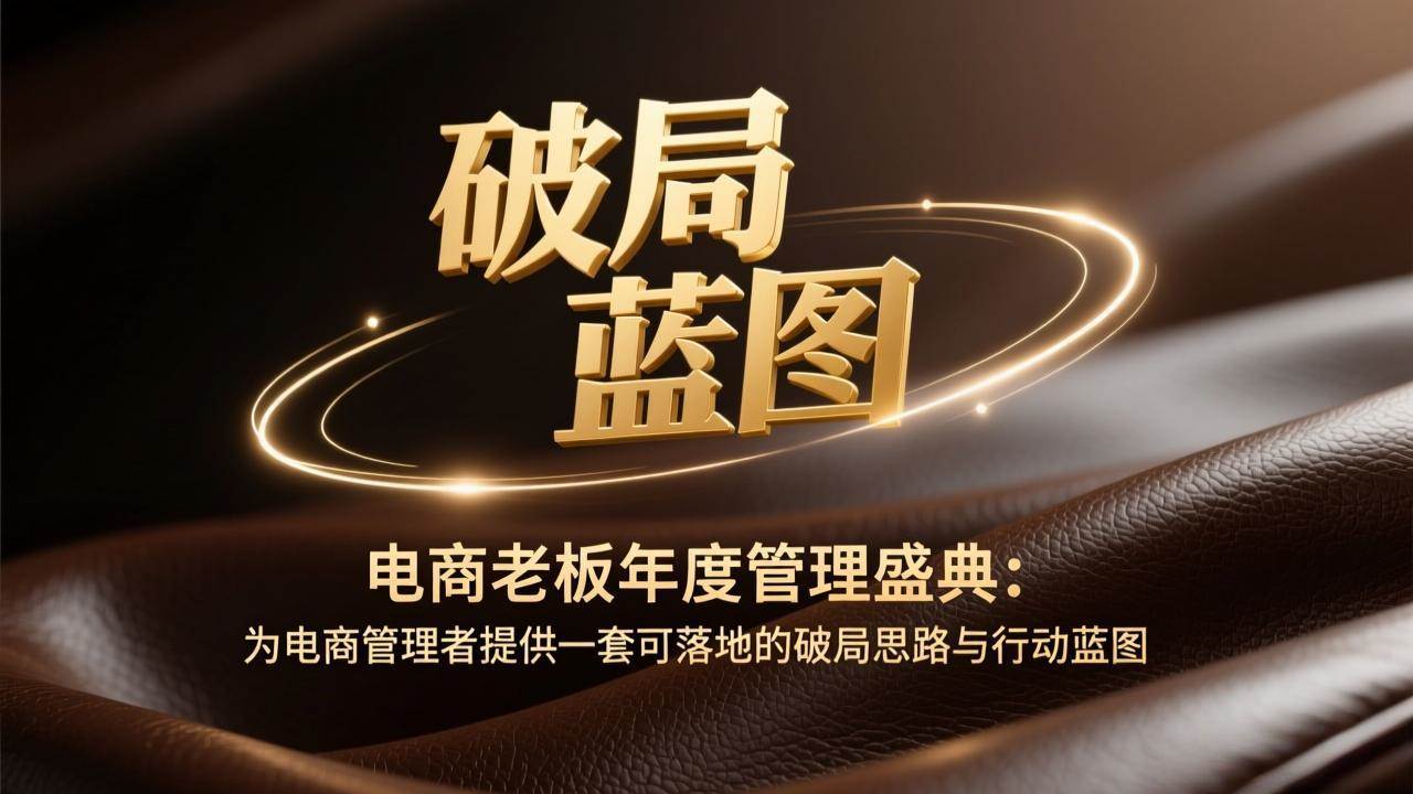 （17374期）电商老板年度管理盛典：为电商管理者提供一套可落地的破局思路与行动蓝图-K6源码网