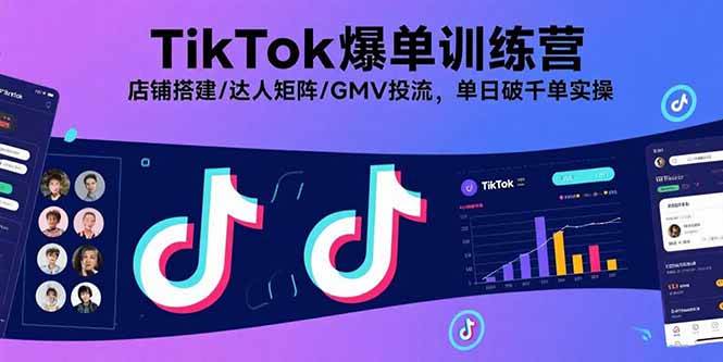 (15920期)TikTok爆单训练营,店铺搭建/达人矩阵/GMV投流,单日破千单实操-K6源码网