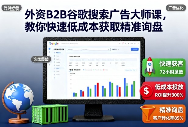 外资B2B谷歌搜索广告大师课,教你快速低成本获取精准询盘-K6源码网