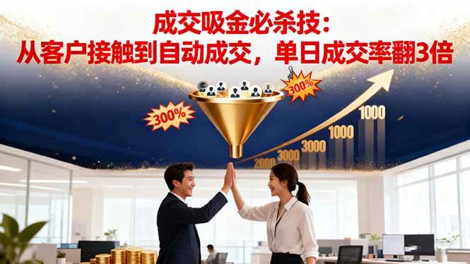 （16432期）吸金成交营销必杀技：从客户接触到自动成交，单日成交率翻3倍-K6源码网