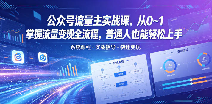 公众号流量主实战课,从0~1掌握流量变现全流程,普通人也能轻松上手-K6源码网