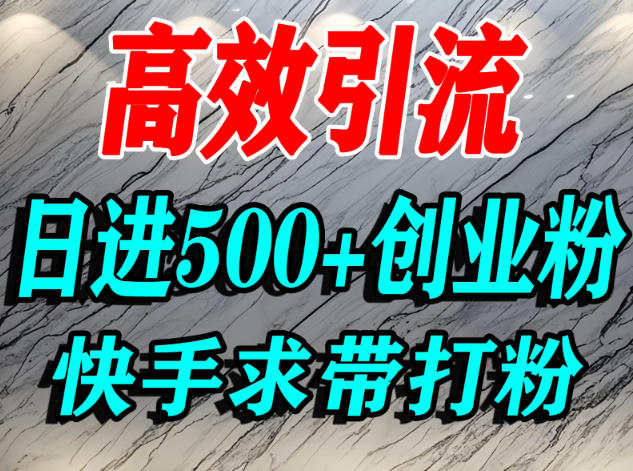 怎么打创业粉?快手求带视角精准引流创业粉,宝妈、学生群体日进500+精准流量-K6源码网