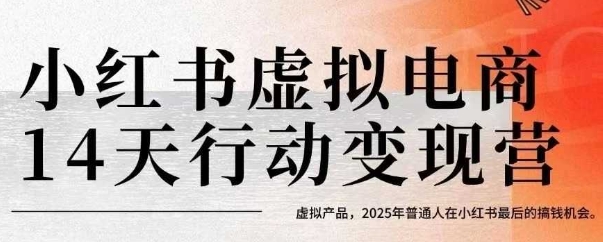 小红书虚拟电商14天变现训练营,虚拟产品,2025年普通人在小红书最后的搞钱机会(更新)-K6源码网