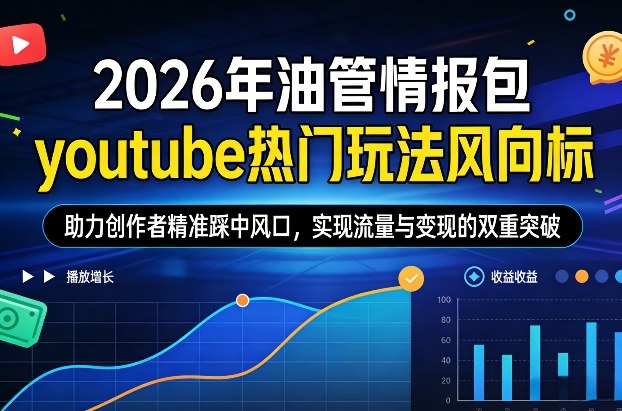 2026年油管情报包，youtube热门玩法风向标，助力创作者精准踩中风口，实现流量与变现的双重突破-K6源码网