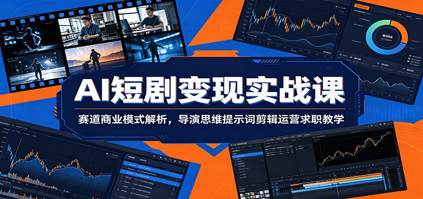 AI短剧变现实战课：赛道商业模式解析，导演思维提示词剪辑运营求职教学-K6源码网