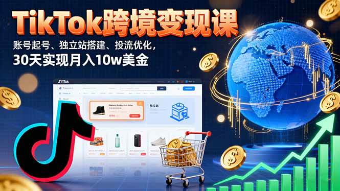 (16034期)TikTok跨境变现课:账号起号、独立站搭建、投流优化,30天实现月入10w美金-K6源码网