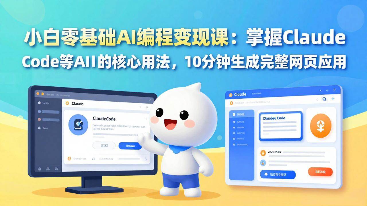 （17562期）小白零基础AI编程变现课：掌握Claude Code等AI工具的核心用法，10分钟生成完整网页应用-K6源码网
