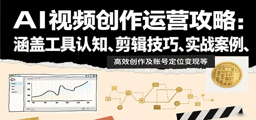 AI视频创作运营攻略：涵盖工具认知、剪辑技巧、实战案例、高效创作及账号定位变现等-K6源码网