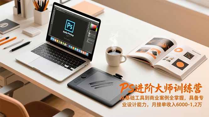 （16868期）PS进阶大师训练营，从基础工具到商业案例全掌握，具备专业设计能力，月接单收入6000-1.2万-K6源码网