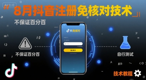 8月抖音注册免核对技术,不保证百分百,自测-K6源码网