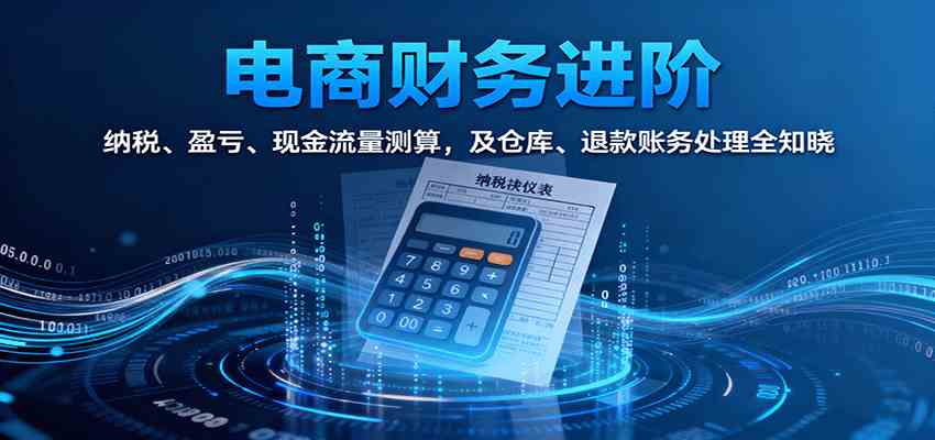电商财务进阶:纳税、盈亏、现金流量测算,及仓库、退款账务处理全知晓-K6源码网