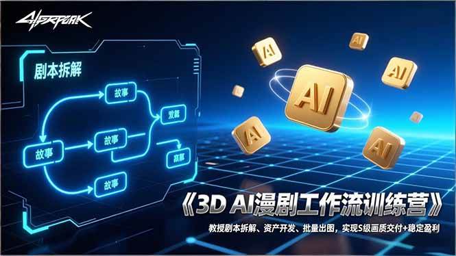 （17276期）3D AI漫剧工作流训练营：教授剧本拆解、资产开发、批量出图，实现S级画质交付+稳定盈利-K6源码网