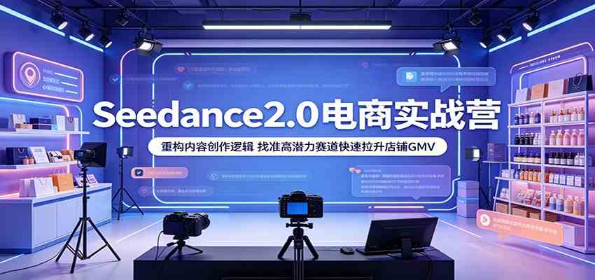 Seedance2.0电商实战营：重构内容创作逻辑，找准高潜力赛道快速拉升店铺GMV-K6源码网