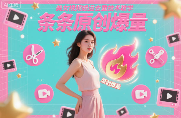 美女视频搬运去重技术教学,条条原创爆量-K6源码网