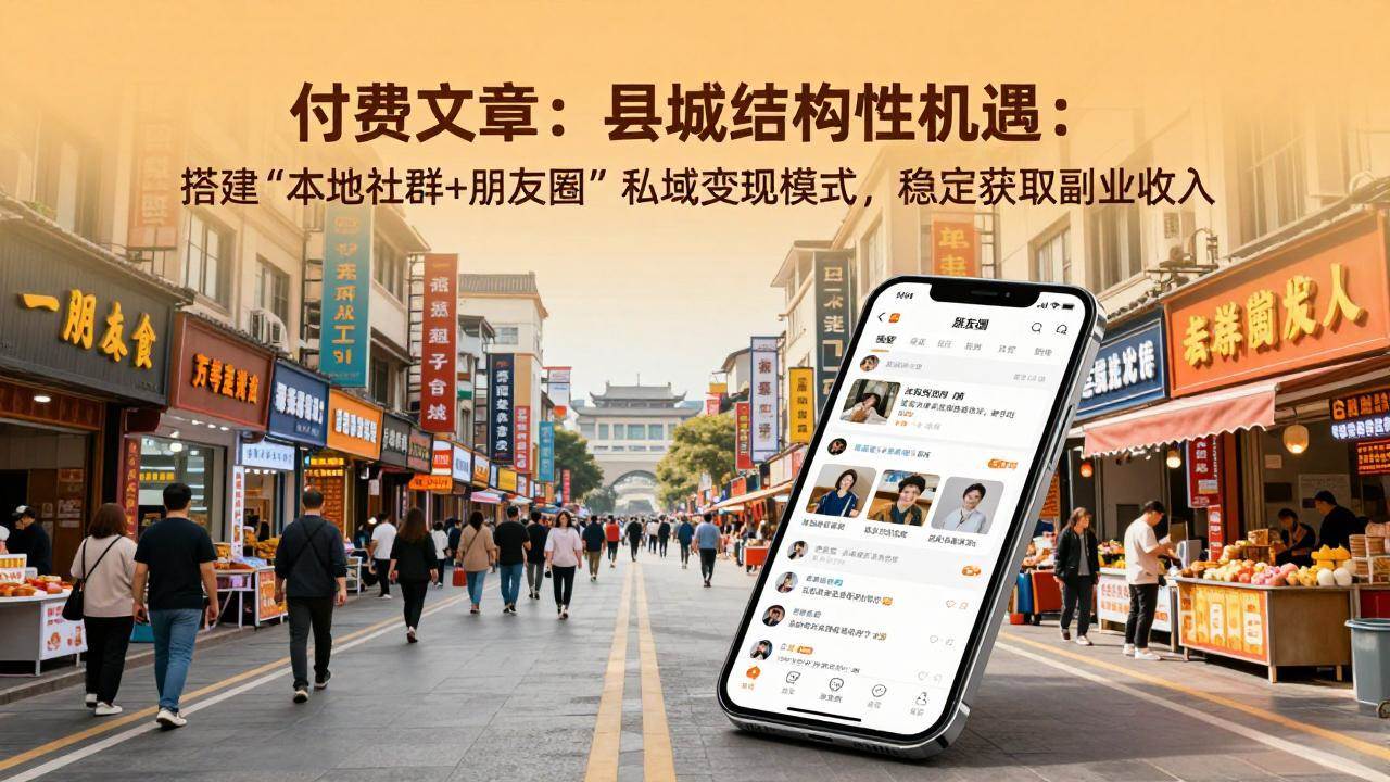 （17518期）付费文章：县城结构性机遇：搭建“本地社群+朋友圈”私域变现模式，稳定获取副业收入-K6源码网