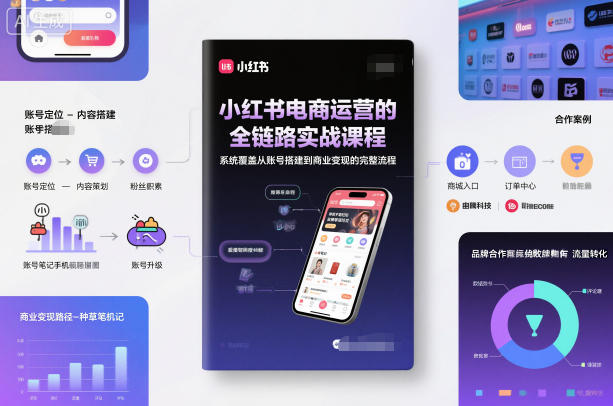 小红书电商运营的全链路实战课程，系统覆盖从账号搭建到商业变现的完整流程-K6源码网