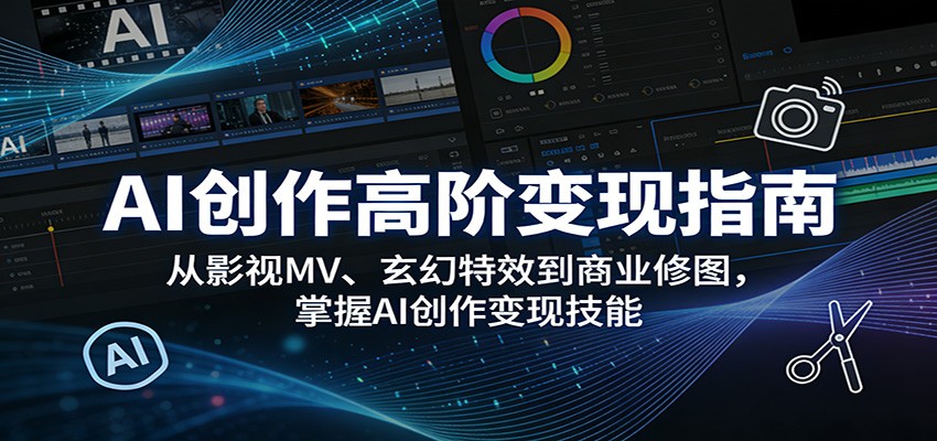 AI创作高阶变现指南：从影视MV、玄幻特效到商业修图，掌握AI创作变现技能-K6源码网