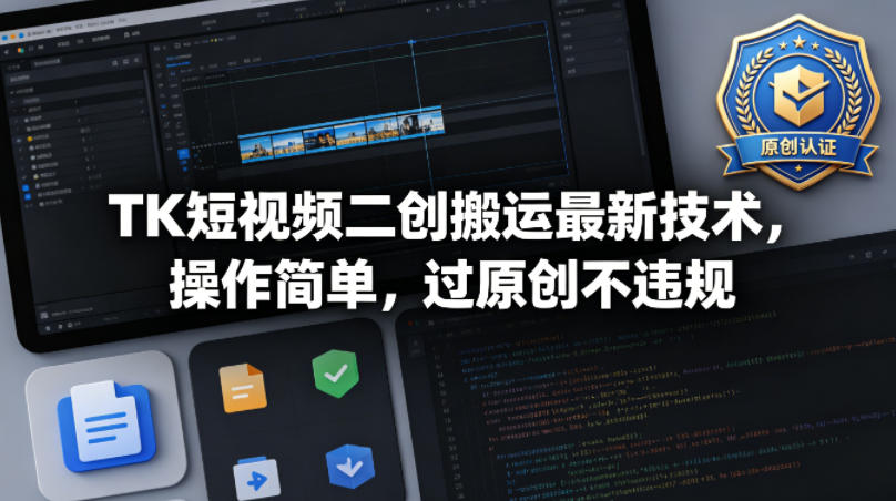 TK短视频二创搬运最新技术，操作简单，过原创不违规-K6源码网