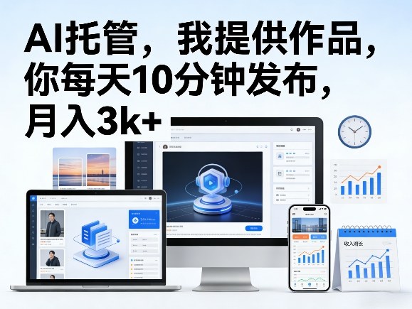 公众号AI托管，我提供作品，你每天10分钟发布，月入3k+【揭秘】-K6源码网