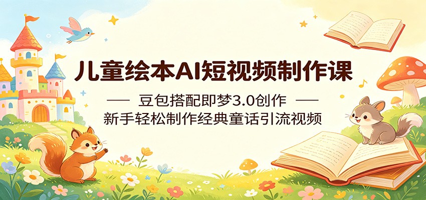 儿童绘本AI短视频制作课：豆包搭配即梦3.0创作，新手轻松制作经典童话引流视频-K6源码网
