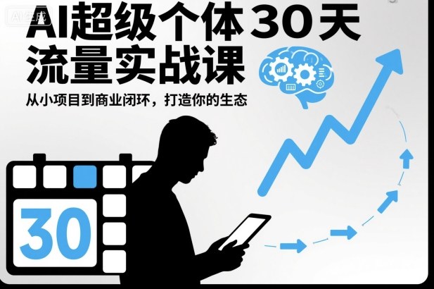 AI超级个体30天流量实战课，从小项目到商业闭环，打造你的生态-K6源码网