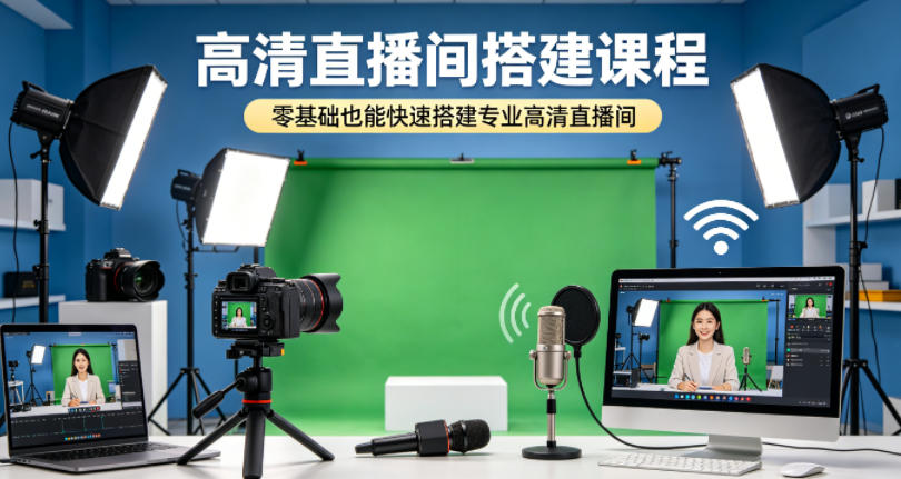 高清直播间搭建课程，零基础也能快速搭建专业高清直播间-K6源码网