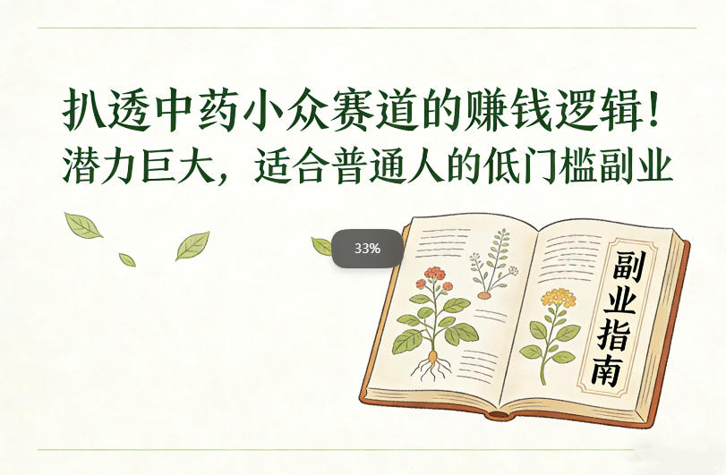 扒透中药小众赛道的賺米逻辑，潜力巨大，适合普通人的低门槛副业-K6源码网