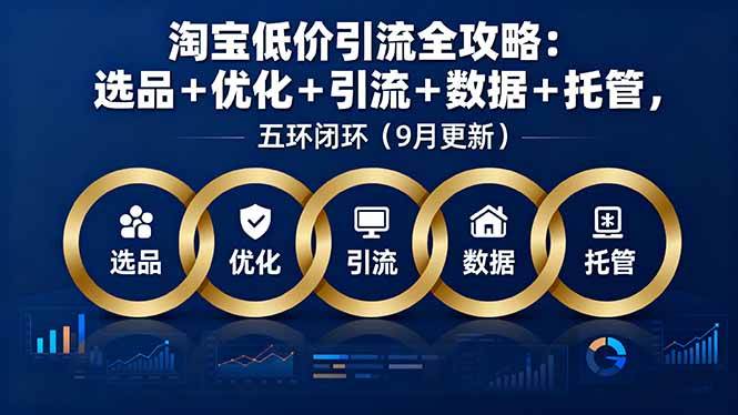 （16009期）淘宝低价引流全攻略：选品＋优化＋引流＋数据＋托管，五环闭环（9月更新）-K6源码网