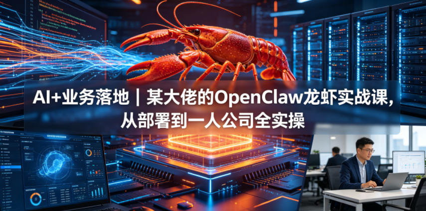 AI+业务落地｜某大佬的OpenClaw小龙虾实战课，从部署到一人公司全实操-K6源码网
