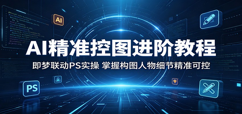 AI精准控图进阶教程：即梦联动PS实操，掌握构图人物细节精准可控-K6源码网