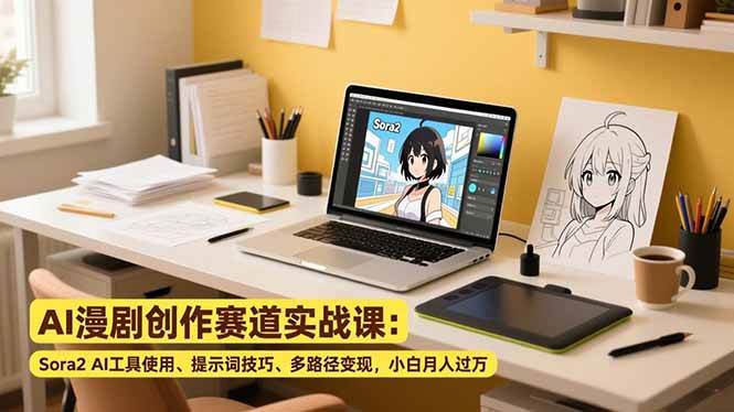 （16936期）AI漫剧创作赛道实战课：Sora2 AI工具使用、提示词技巧、多路径变现，小白月入过万-K6源码网