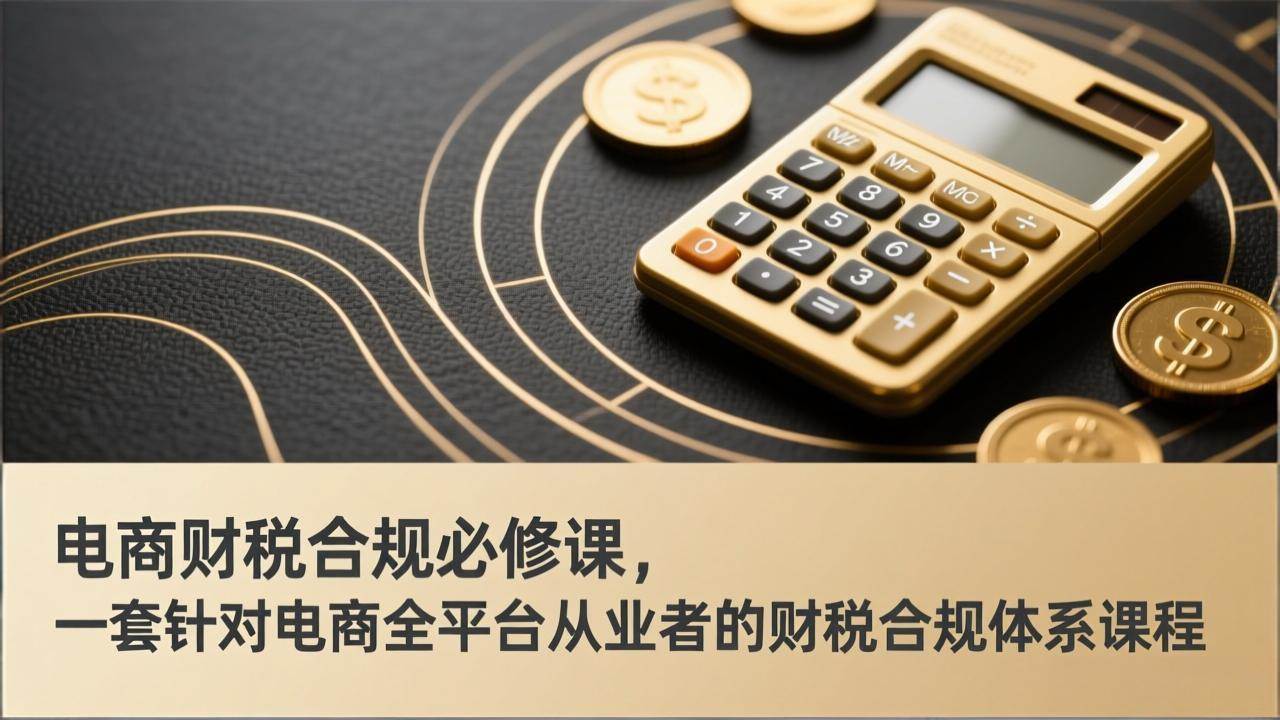 (17359期)电商财税合规必修课,是一套针对电商全平台从业者的财税合规体系课程-K6源码网