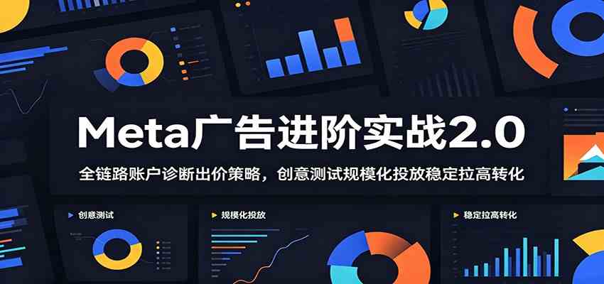 Meta广告进阶实战2.0：全链路账户诊断出价策略，创意测试规模化投放稳定拉高转化-K6源码网