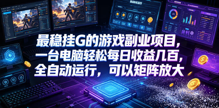 最稳挂G的游戏副业项目,一台电脑轻松每日收益几百,全自动运行,可以矩阵放大【揭秘】-K6源码网