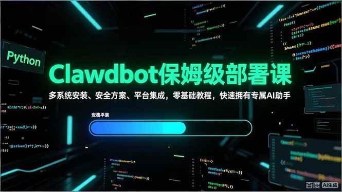 （17343期）Clawdbot保姆级部署课，多系统安装、安全方案、平台集成，零基础教程，快速拥有专属AI助手-K6源码网