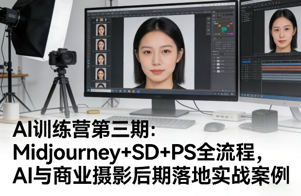 AI训练营第三期：Midjourney+SD+PS全流程，AI与商业摄影后期落地实战案例-K6源码网