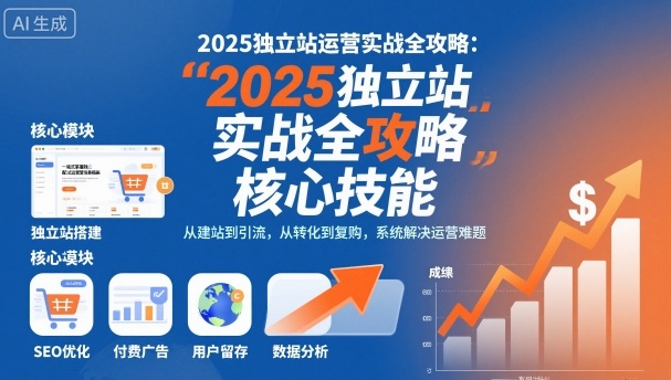 2025独立站运营实战全攻略，一站式掌握独立站运营核心技能-K6源码网