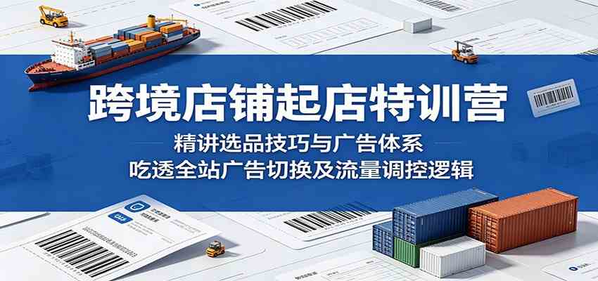 跨境店铺起店特训营:精讲选品技巧与广告体系,吃透全站广告切换及流量调控逻辑-K6源码网